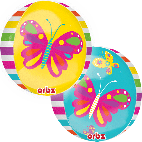 16" Spring Butterfly Orbz Balloons
