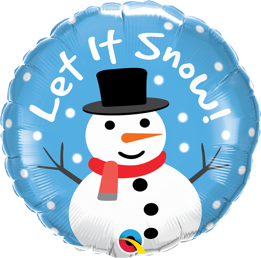 18" Let It Snow Snowman Foil Balloon