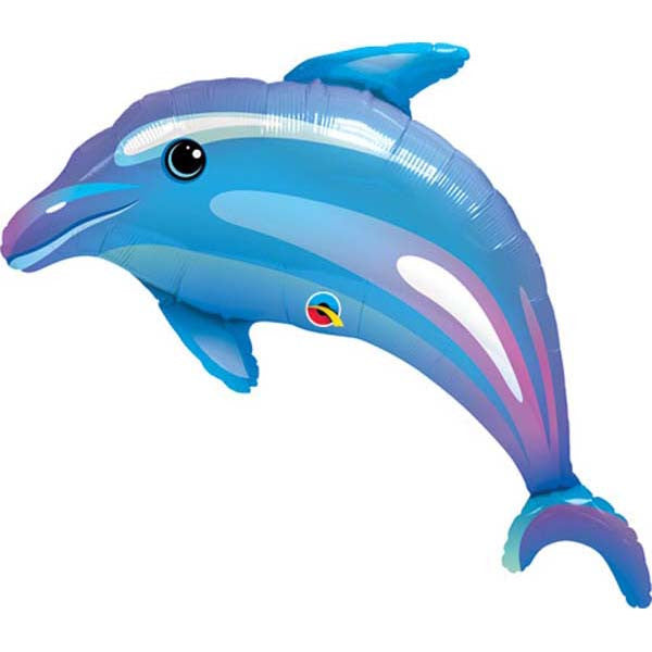 42" Delightful Dolphin Jumbo Packaged Mylar Balloon