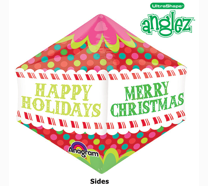 21" UltraShape Anglez Christmas Colorful Dots Balloon