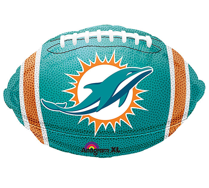 Junior Shape Miami Dolphins NFL Football Team Colors Balloon