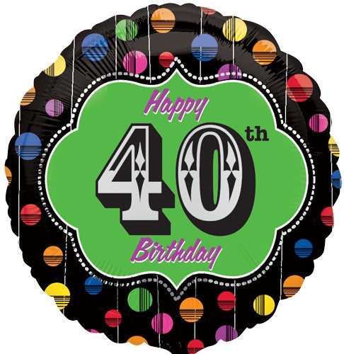 18" Happy Birthday Bright Dot 40 Marquee Balloon