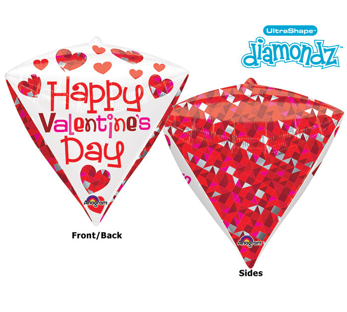 17" Ultrashape Diamondz Geometric Balloon Valentine