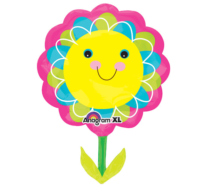 29" SuperShape Smiley Flower Balloon Packaged