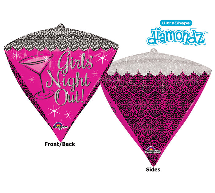 17" Ultrashape Diamondz Girls' Night Out Packaged Balloon