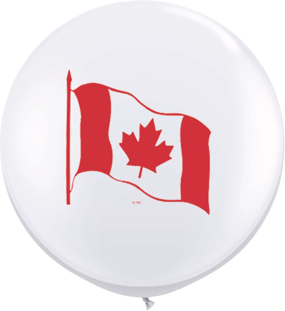 36" Canada Flag White (2 Count) (2 sided) Latex Balloons