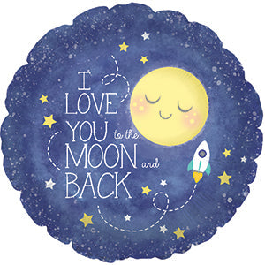 18" I Love You to The Moon and Back Packaged Balloon