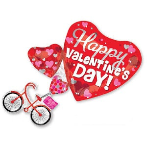 30" SuperShape Happy Valentines Day Bike Balloon