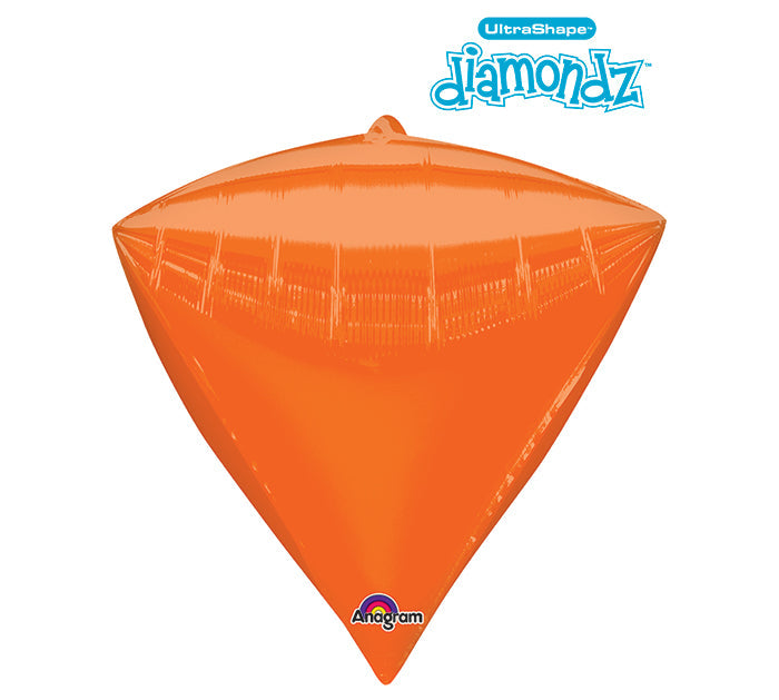 17" Ultrashape Diamondz Diamondz Orange Balloon