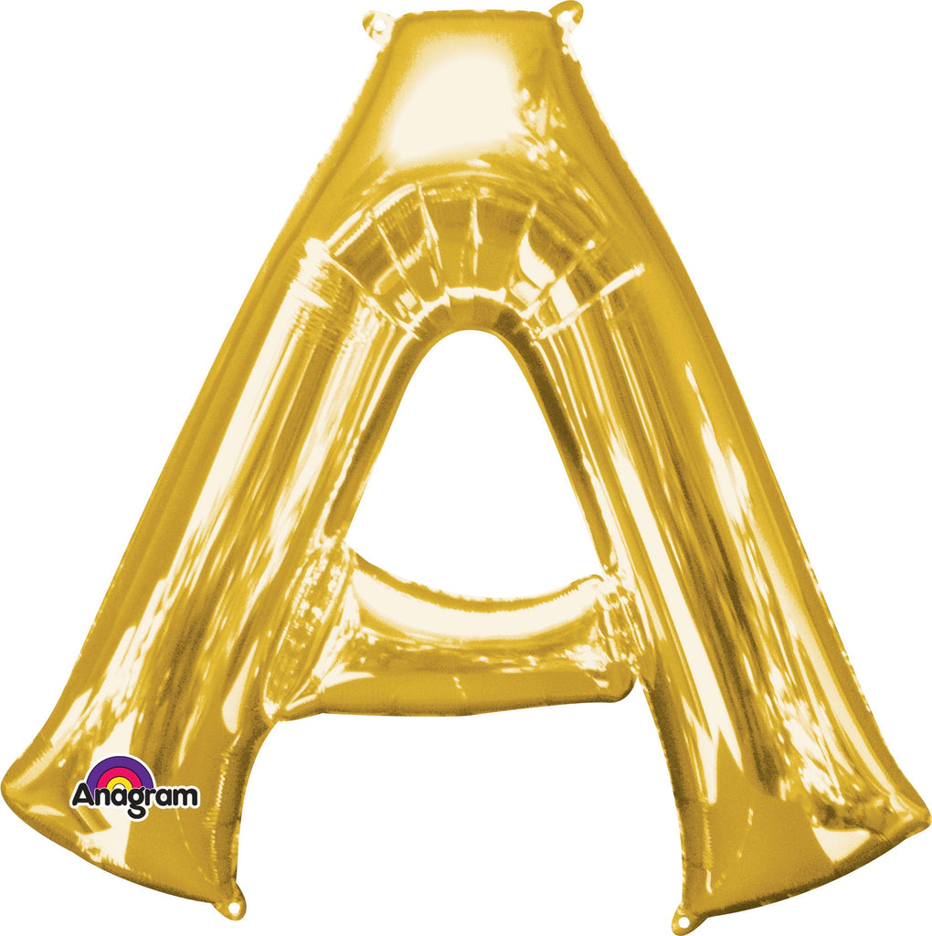 37" Jumbo Letter "A" Gold Balloon Packaged