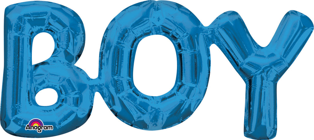 20" Airfill Only Phrase " BOY" BLUE Balloon Packaged