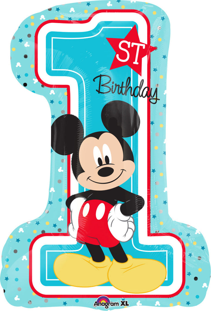 28" Mickey 1st Birthday Balloon