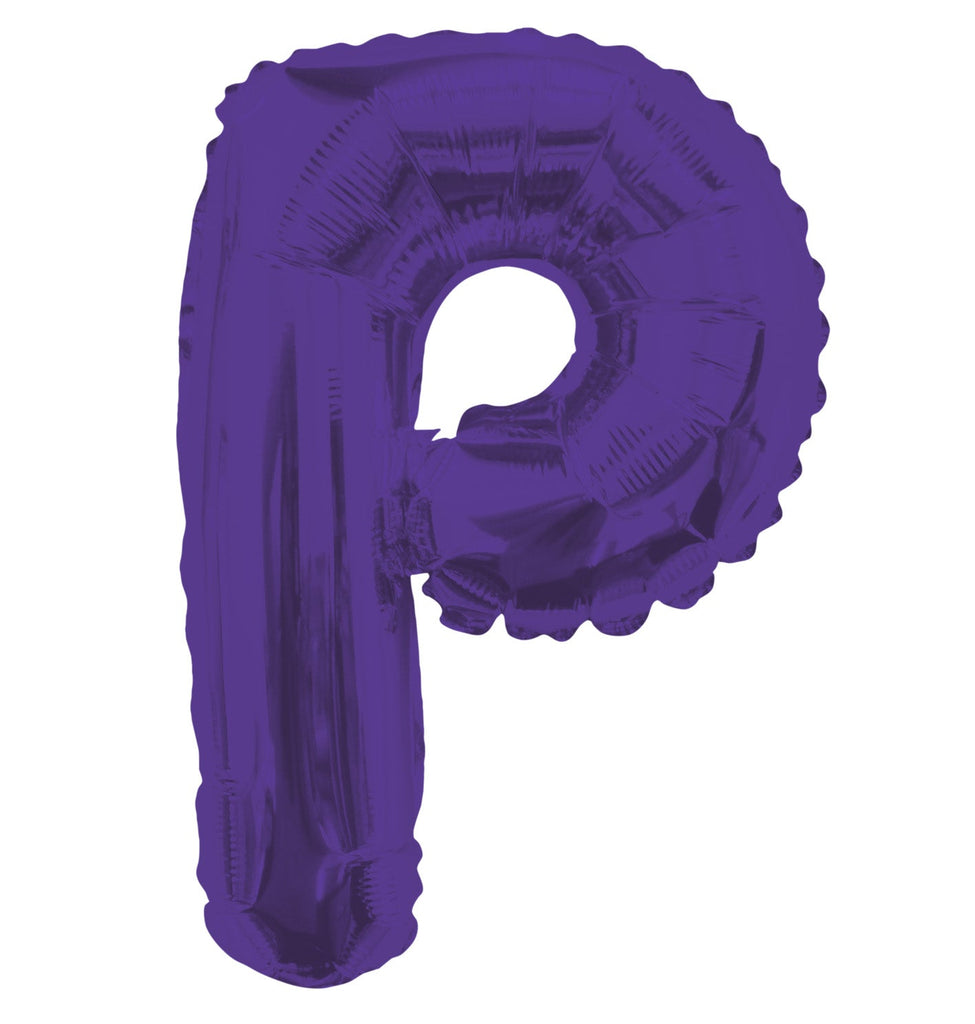 14" Airfill with Valve Only Letter P Purple Balloon