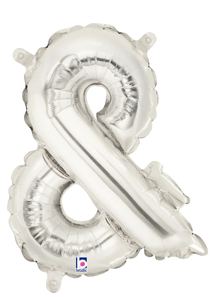 7" Airfill Only (requires heat sealing) Megaloon Jr. Letter Balloons Ampersand Silver