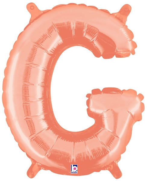 14" Airfill Only (Self Sealing) Megaloon Jr. Letter G Rose Gold Balloon