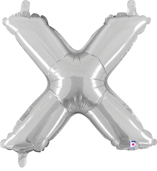 7" Airfill Only (requires heat sealing) Megaloon Jr. Letter Balloons X Silver