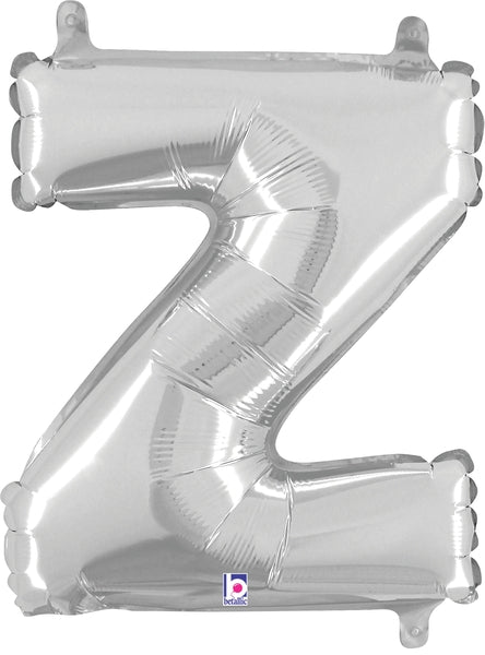 7" Airfill Only (requires heat sealing) Megaloon Jr. Letter Balloons Z Silver