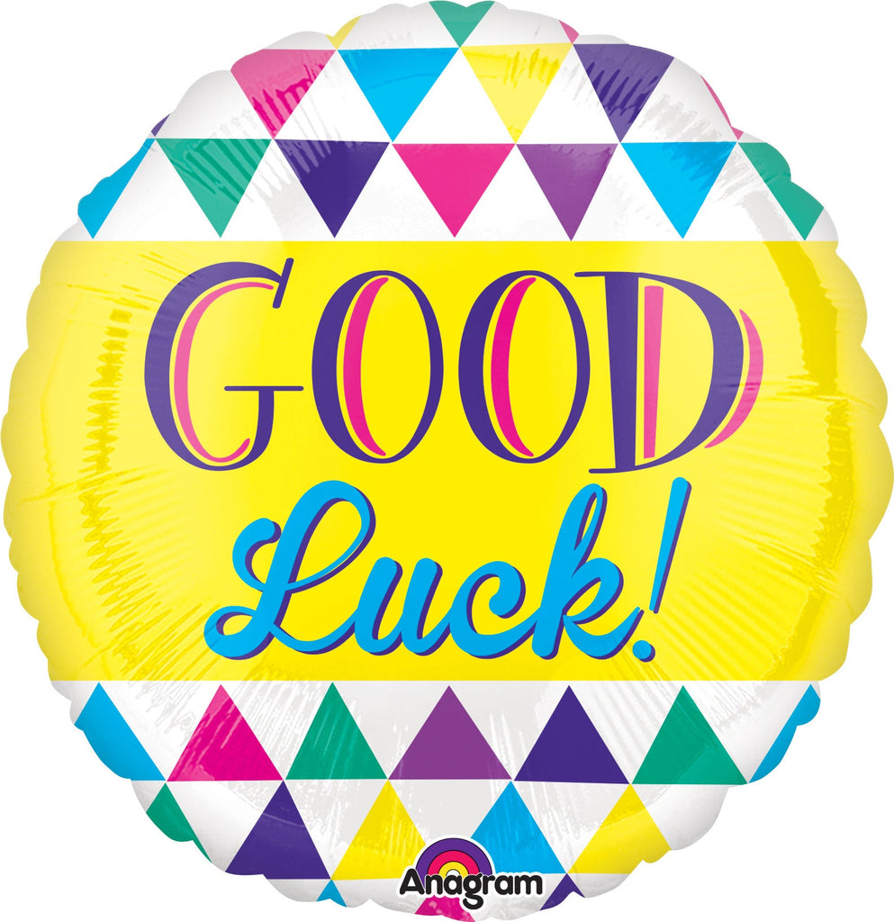 21" Good Luck Graphic Triangles Balloon