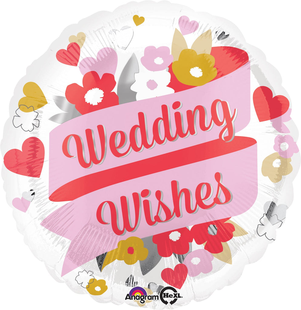 18" Wedding Wishes Floral Balloon