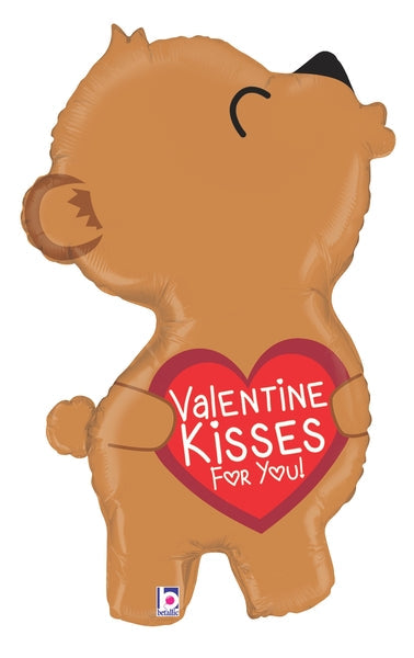 36" Foil Shape Balloon Valentine Kissing Bear