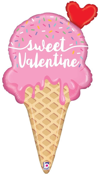30" Foil Shape Sweet Valentine Ice Cream Foil Balloon