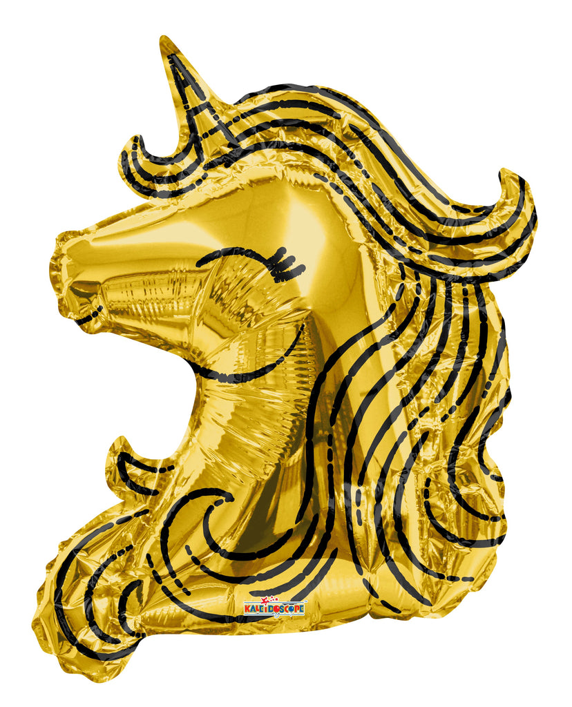 36" Gold Unicorn Foil Balloon
