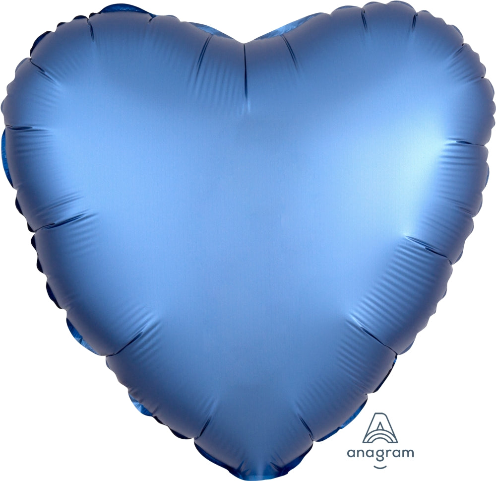 18 Satin Luxe Azure Heart Foil Balloon Bargain Balloons Usa