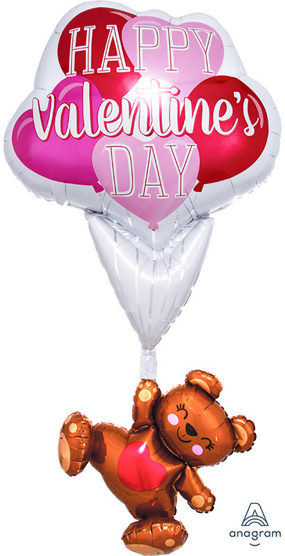 56" Happy Valentine's Day Bear Giant Multi-Balloon Foil
