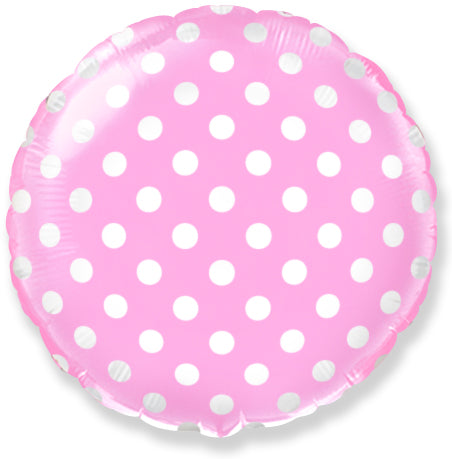 18" Round Polka Dots Balloon Light Pink