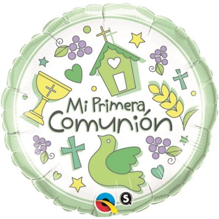 18" Round Mi Primera Comunion Symbols Balloon (Spanish) Foil Balloon