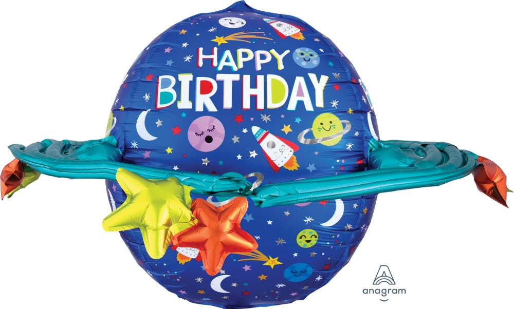 29" Happy Birthday Colorful Galaxy Foil Balloon