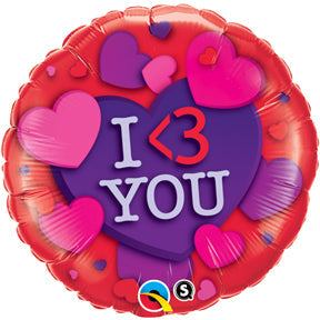 18" <3 You Hearts Mylar Balloon