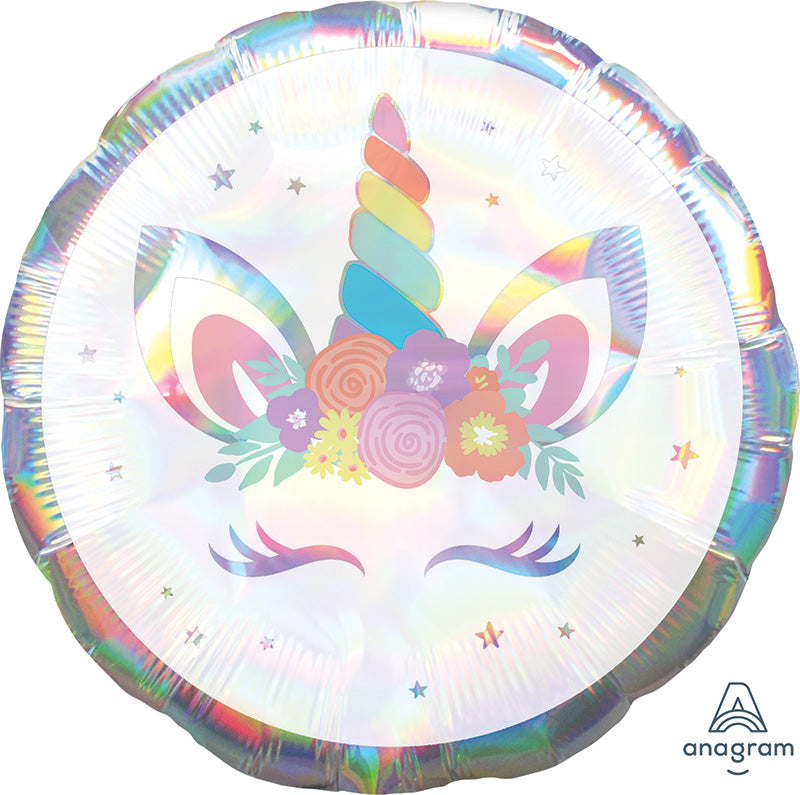 28" Unicorn Party Iridescent Holographic Foil Balloon