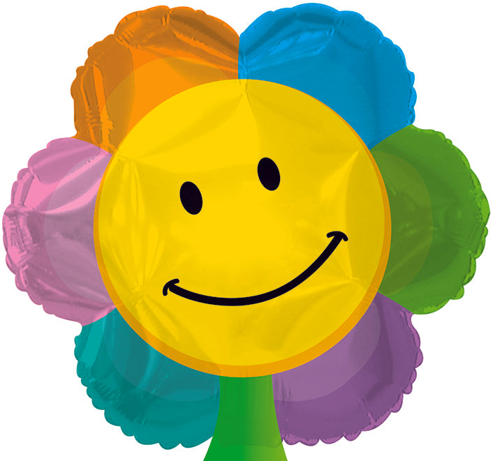 17" Smiley Face Flower Shape Balloon