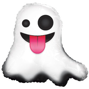 10" Airfill Only Ghost with Tongue Emoji Emoticon Balloon