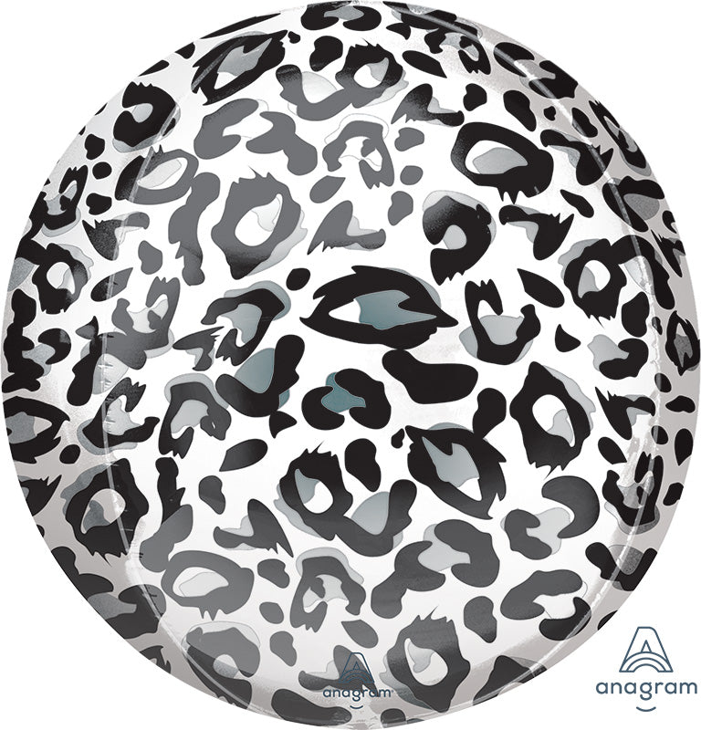16" Snow Leopard Animalz Orbz Foil Balloon