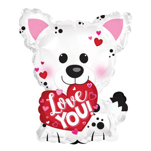 10" Airfill Only Puppy Love You Foil Balloon