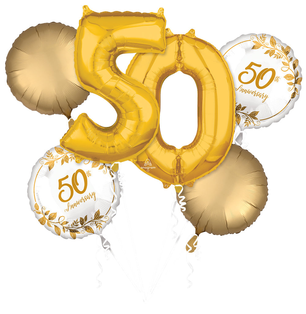 Bouquet Happy 50th Anniversary Foil Balloon