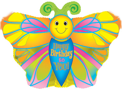 20" Happy Birthday to You Butterfly Packaged Balloon