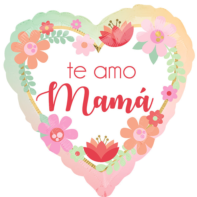 18" Te Amo Mama Filtered Ombré Foil Balloon (Spanish)