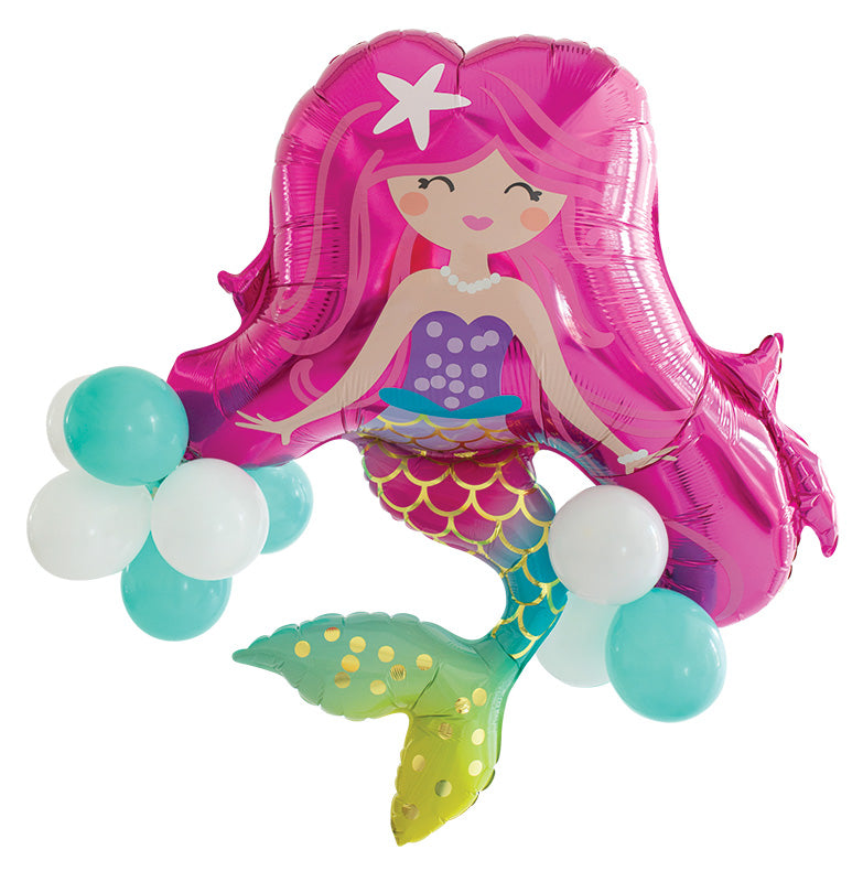 35" Latex Accented Mermaid Foil Balloon