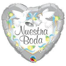 18" Nuestra Boda Heart (Spanish) Foil Balloon
