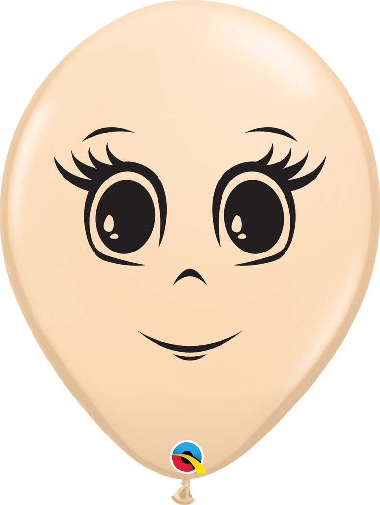 16" Blush (50 Count) Feminine Face Latex Balloons
