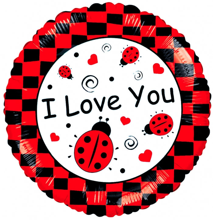 18" Love You Checkerboard Foil Balloon