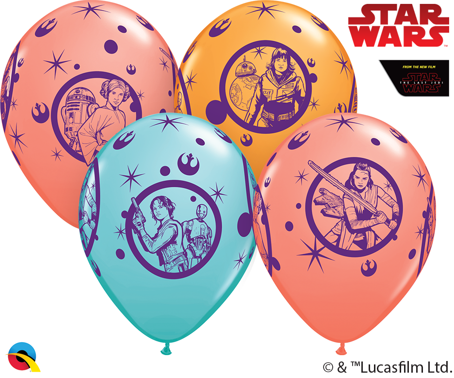 11" Latex Balloons Star Wars: (25 Per Bag) Assorted