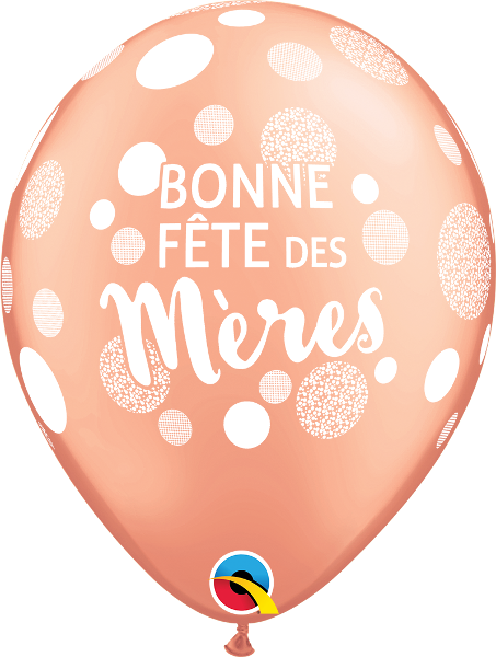 11" Bonne Fête Des Mères Pois Latex Balloons (50 Count)