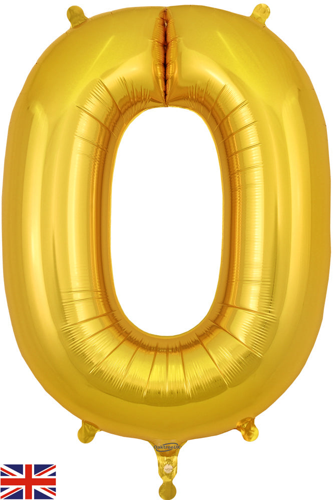 34" Letter O Gold Oaktree Brand Foil Balloon