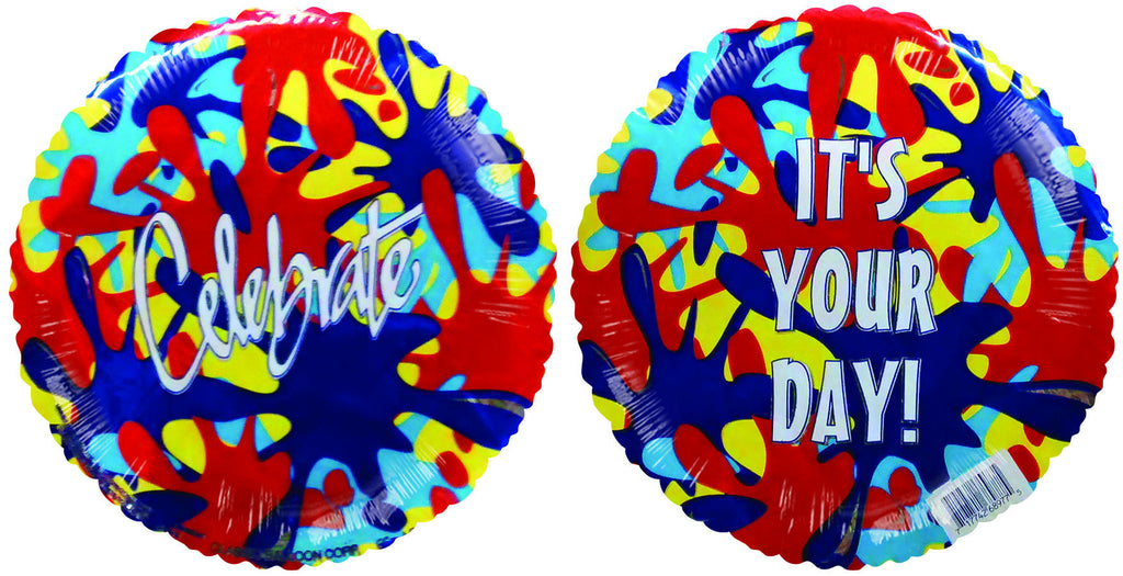 9" Airfill Only It's your Day! Celebrate Colour Splash Balloon