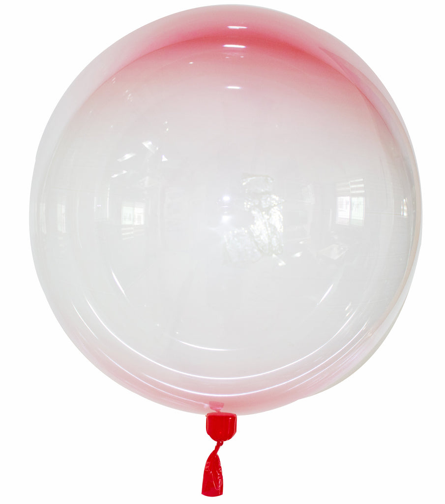 18" Gradient Colorful Bobo Balloon Red Prestretched (10 Per Bag)