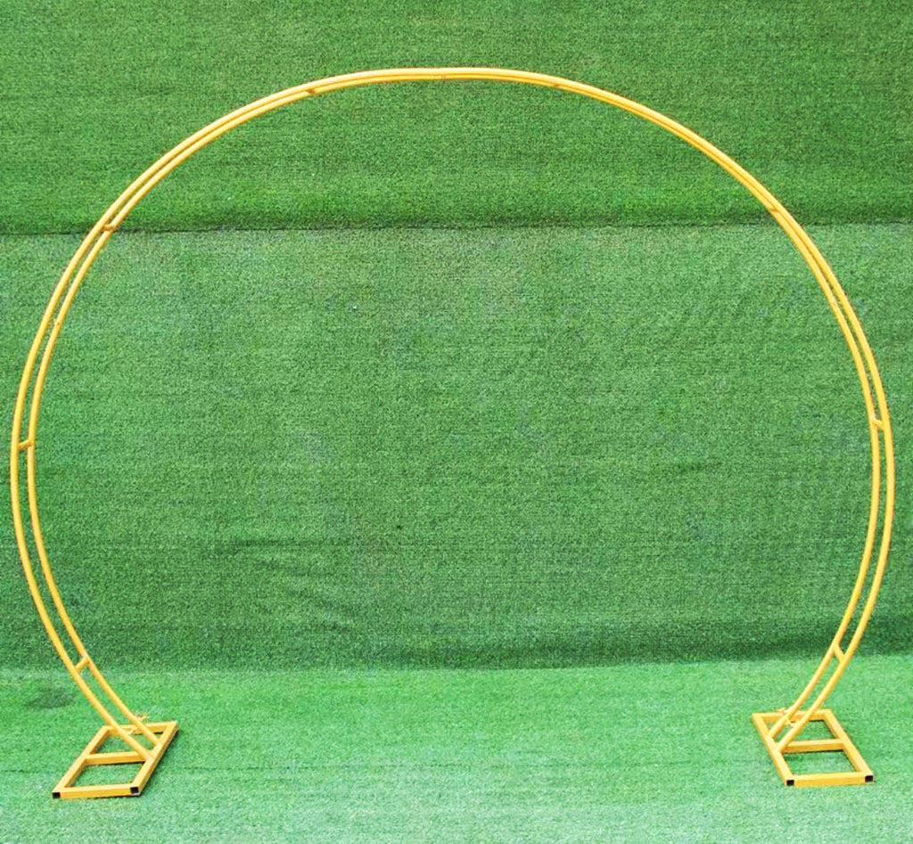Double Ring Balloon Arch Kit Metal Gold (7.2H X 8.5W Feet)